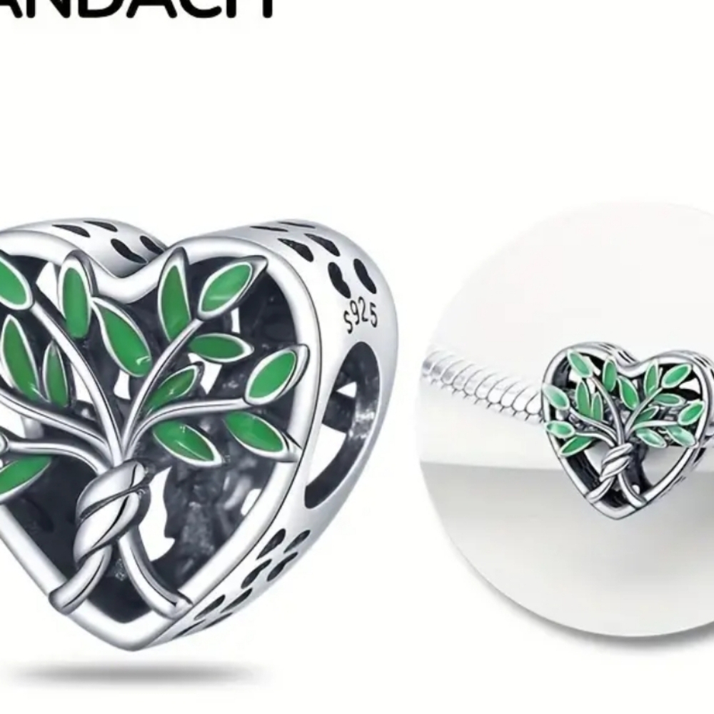 Life Tree Charm Stamped Sterling Silver 925 - Picture 4 of 5